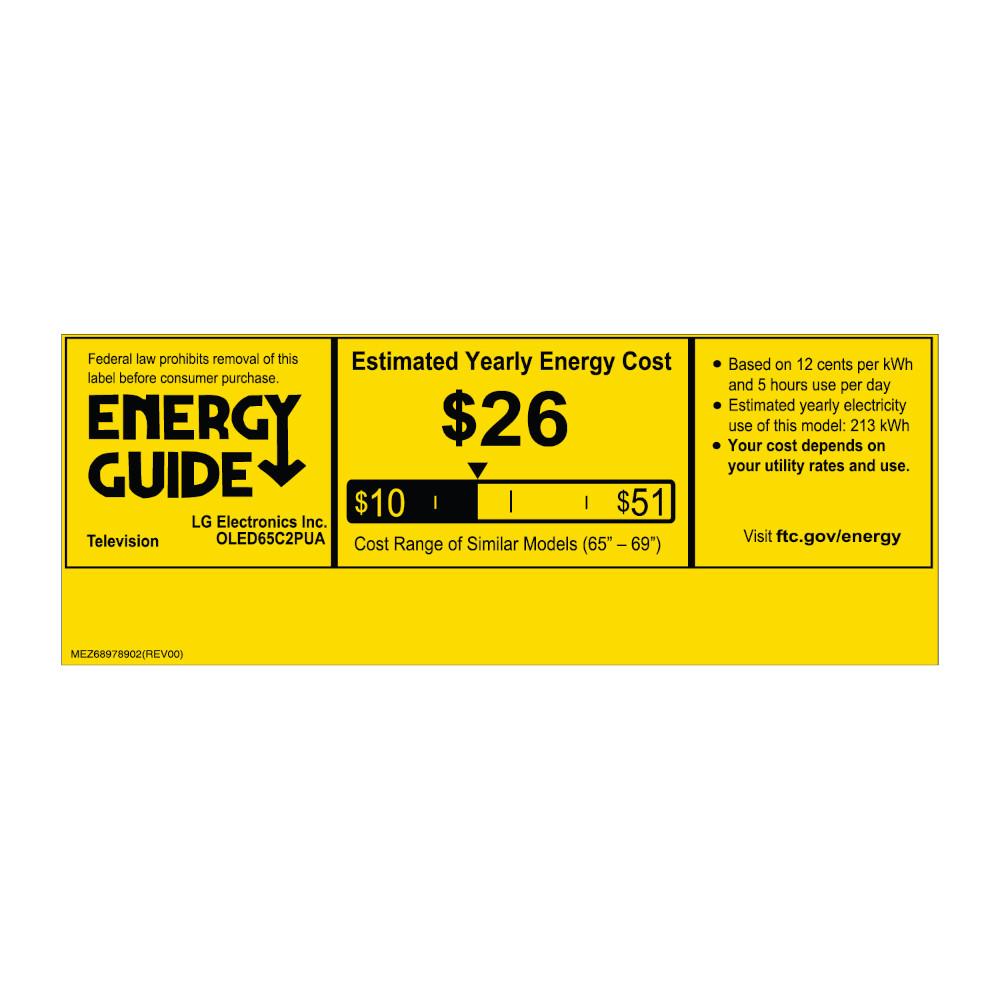 LG OLED65C2PUA 65 Inch HDR 4K Smart OLED TV (2022) w/ 2 Year Extended Warranty